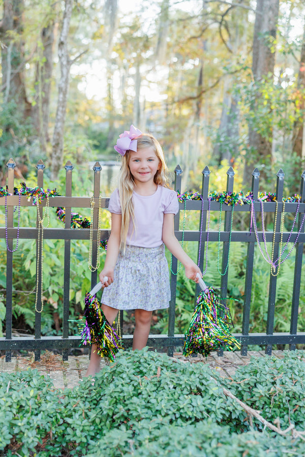 Mardi Gras Bow Skort Set