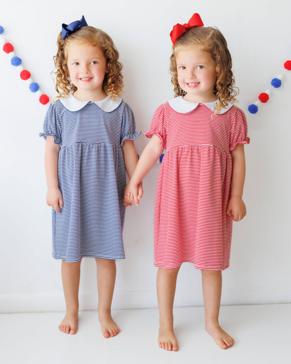 Charlotte Dress- Red Stripe