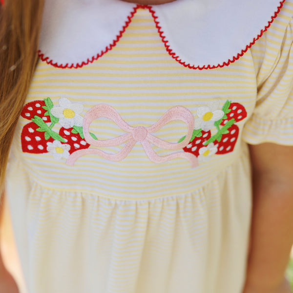 Strawberry And Bow Charlotte Dress