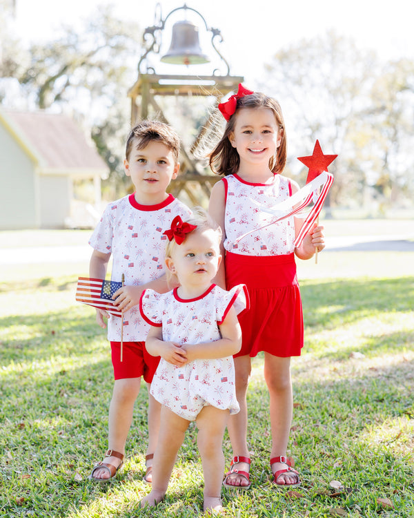 Fireworks and Freedom Bow Back Skort Set