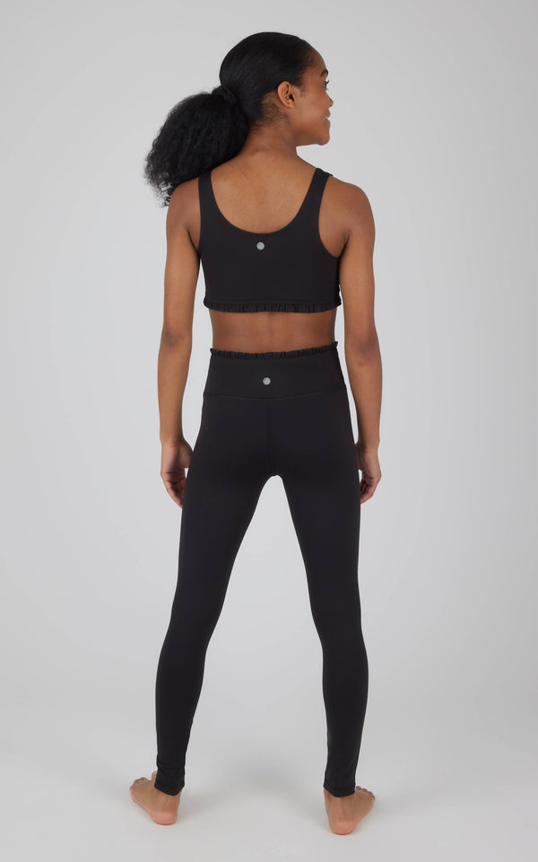 Lux Ruffle Bra W/Leggings SET: Black