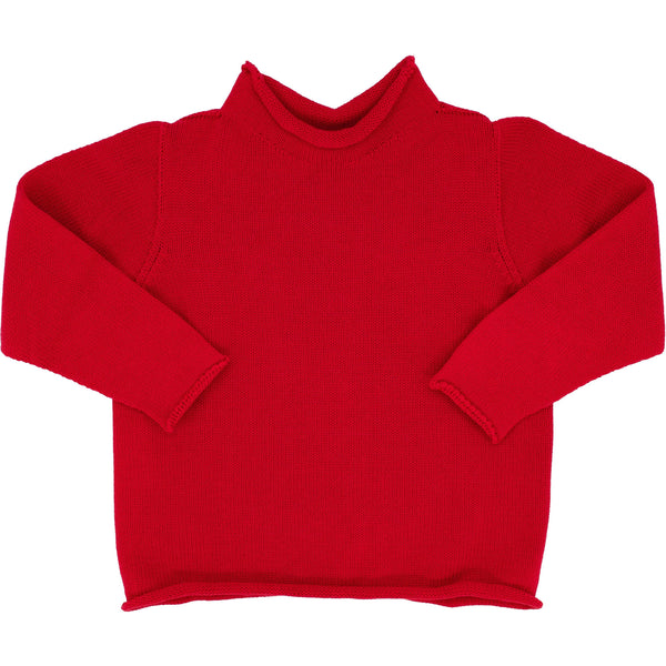 Jersey Rollneck Sweater- Red