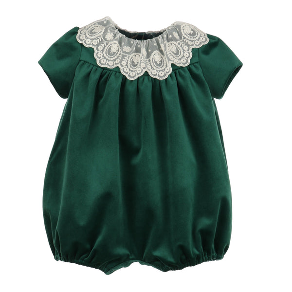 Green Deluxe Velvet Bubble With Lace