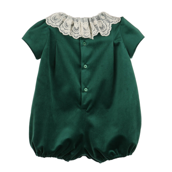 Green Deluxe Velvet Bubble With Lace