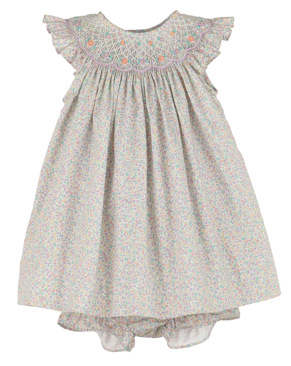 Floral Smock Bishop- Lilac