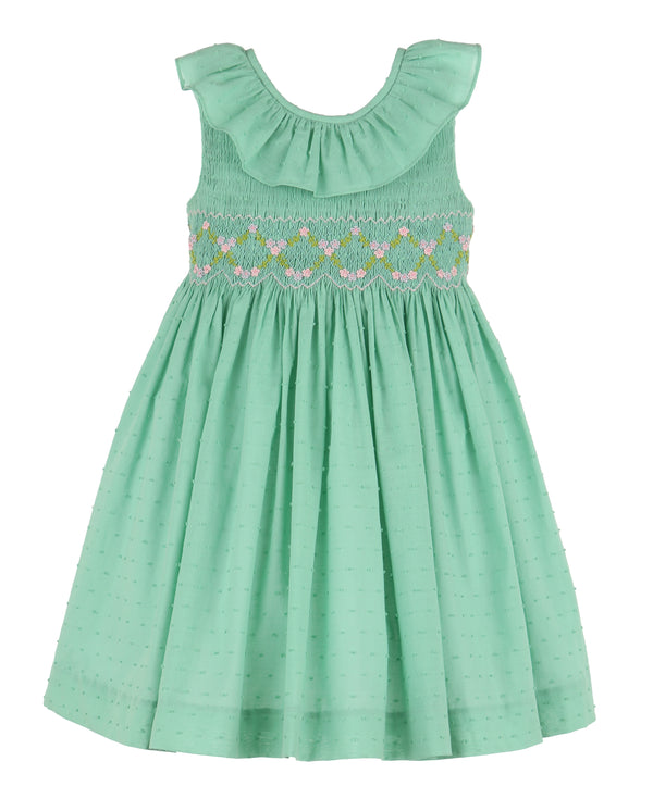 Classic Swiss Dot Dress- Aqua