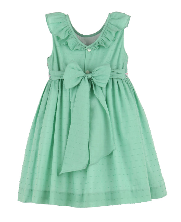 Classic Swiss Dot Dress- Aqua