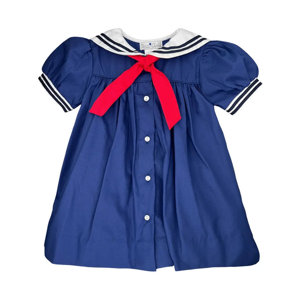 Nautical Sailor Dress- Navy