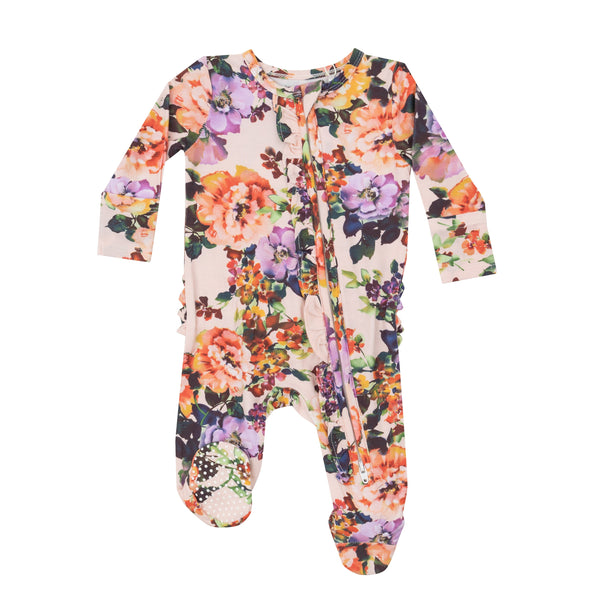 Autumn Rose 2 Way Ruffle Zipper Footie