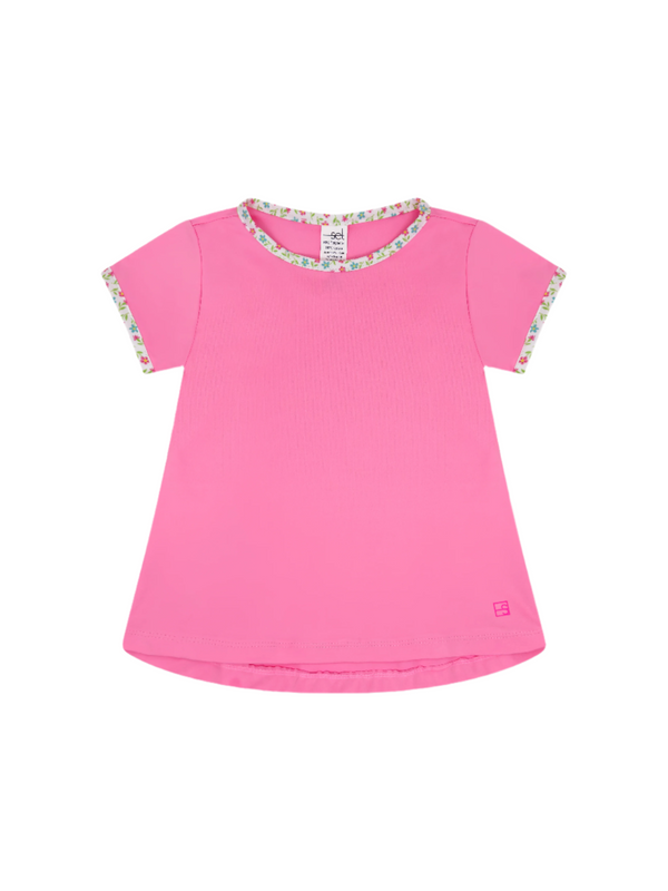 Bridget Basic Tee- Flamingo Pink, Petal Pop Floral