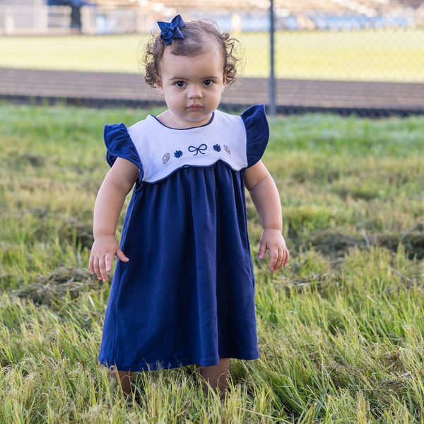 Team Spirit Scallop Dress- Navy