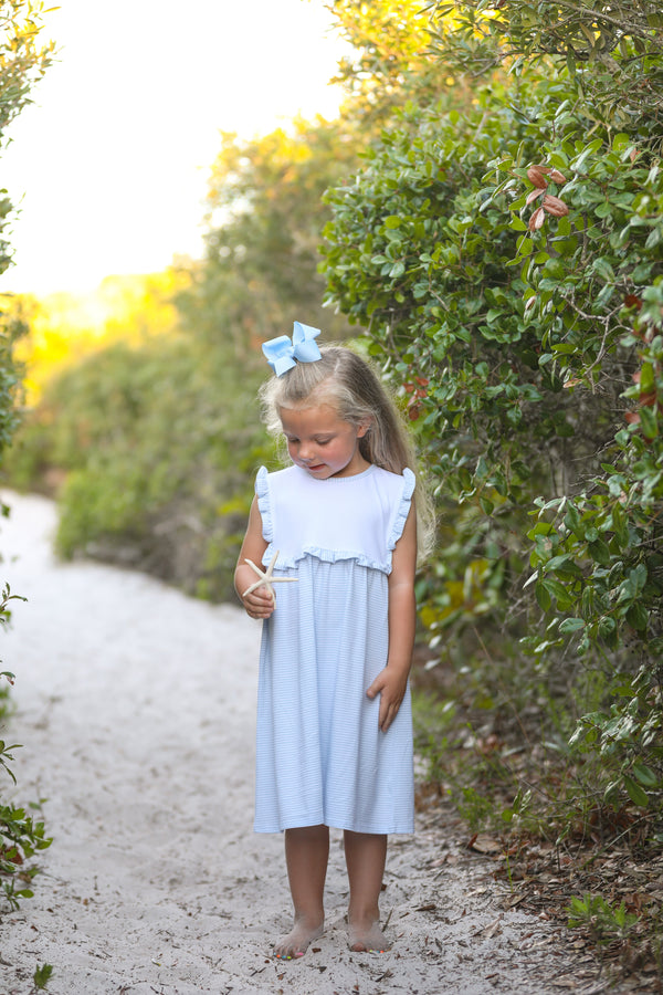 Alice Dress- Light Blue Stripe