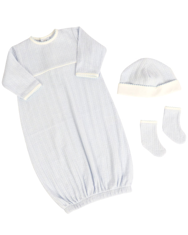 Amory Gift Set - Daygown, Cap & Socks - Blue *Gold Collection