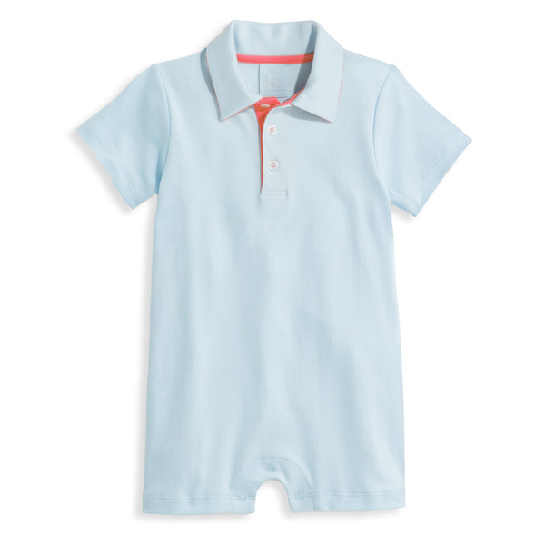 Pima Ryan Romper- Blue w/ Coral