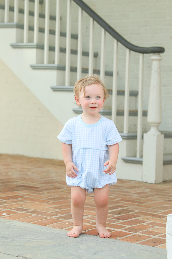 Bentley Bubble- Light Blue Gingham