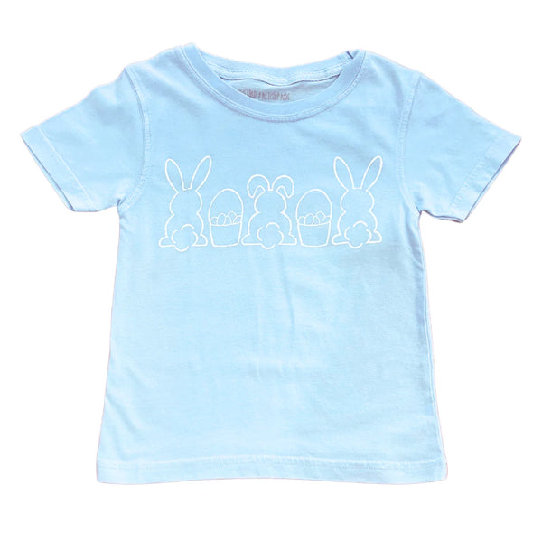 Lt. Blue Bunnies & Baskets Trio T-Shirt