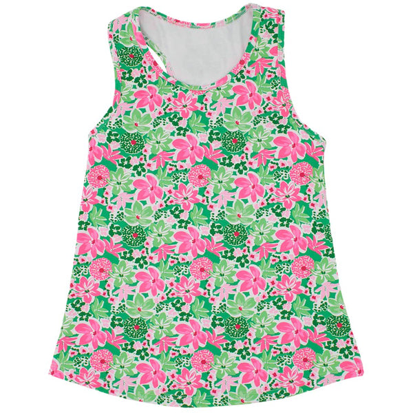 Racer Tank- Botanical Flowers