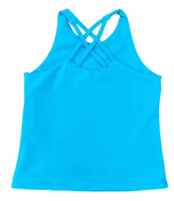 Cross Back Blue Top