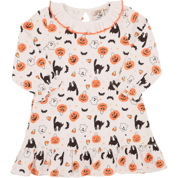 Halloween Print Ruffle Dress