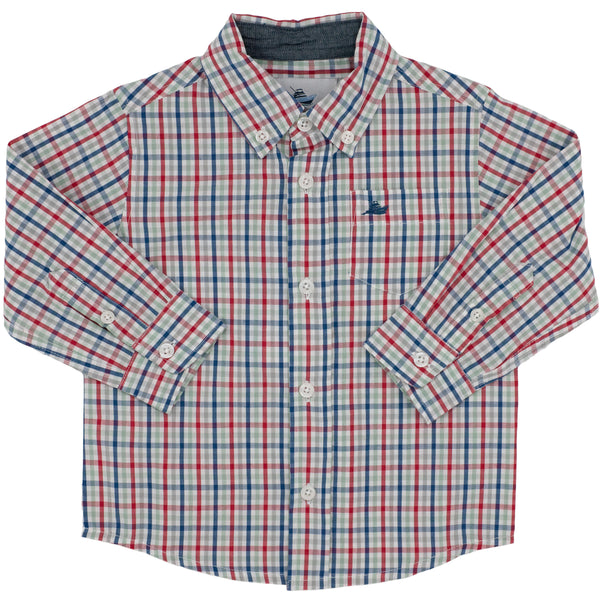 LS Dress Shirt- Blue/Red/Green