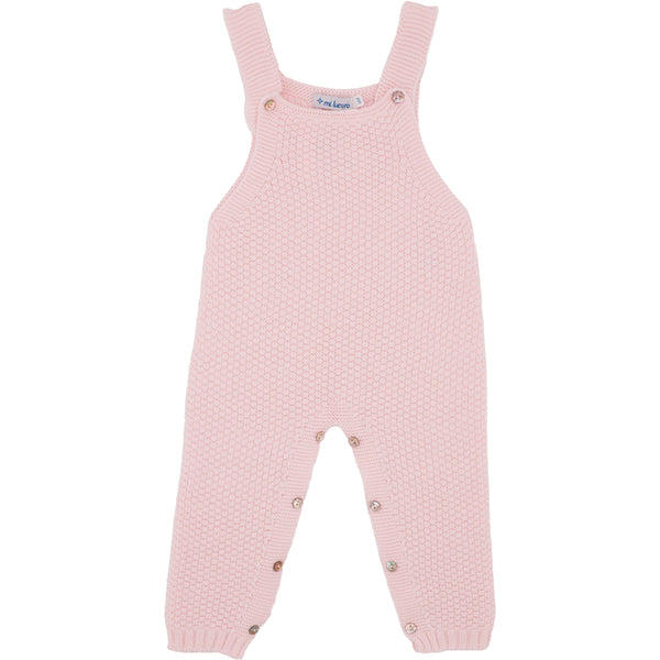 Overalls W/ Rice Stitch- Pink