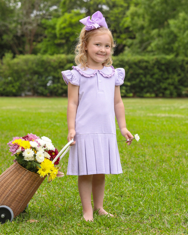 Camilla Dress- Lavender Stripe