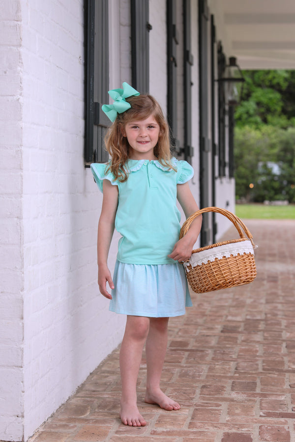 Camilla Skort Set- Mint Stripe