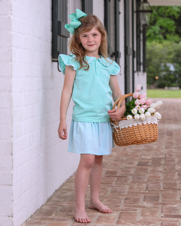 Camilla Skort Set- Mint Stripe