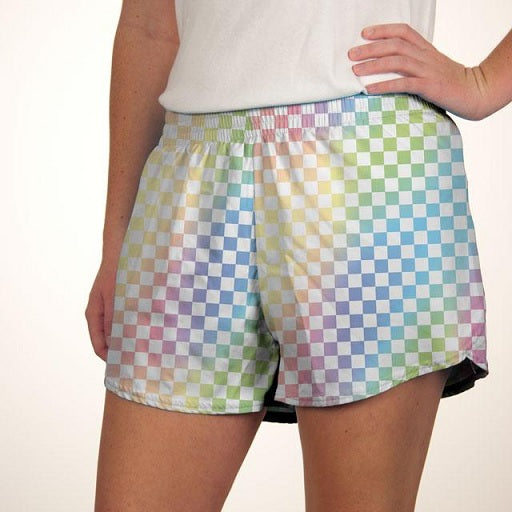 Steph Print Short- Check Pastel