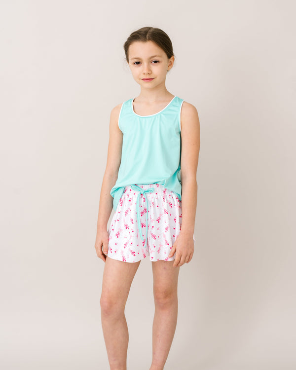 Tatum Short- Tiny Dancer, Totally Turquoise Stripe