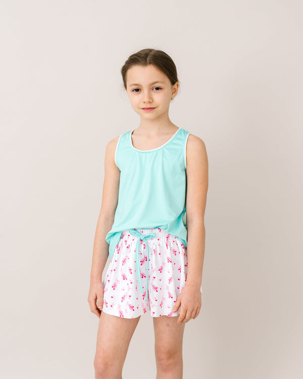 Riley Tank- Totally Turquoise, Pure Coconut