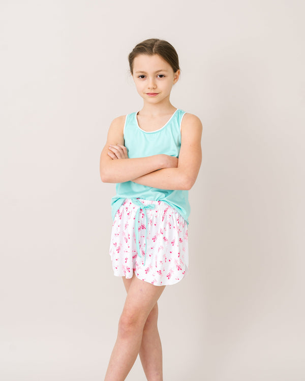 Tatum Short- Tiny Dancer, Totally Turquoise Stripe