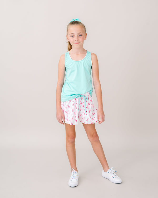 Riley Tank- Totally Turquoise, Pure Coconut