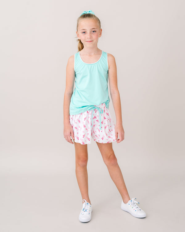 Tatum Short- Tiny Dancer, Totally Turquoise Stripe