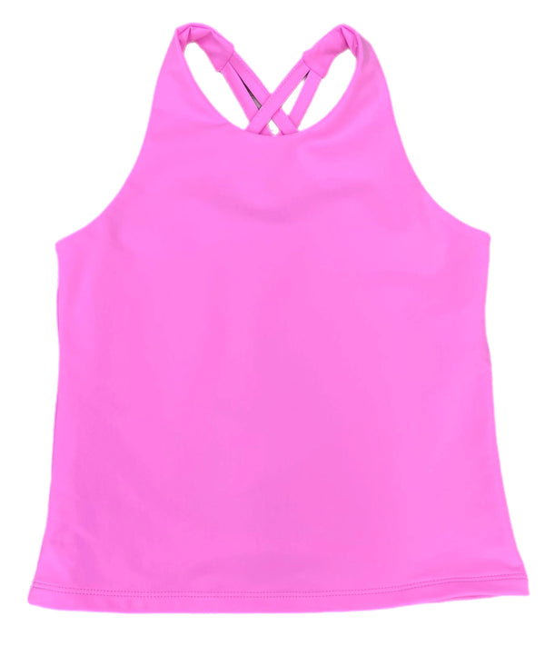 Cross Back Cotton Candy Pink Top