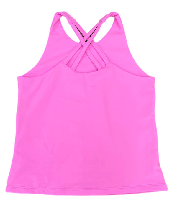 Cross Back Cotton Candy Pink Top