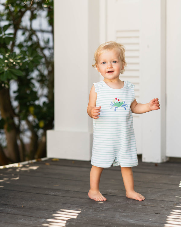 Crab Shortall- Mint Stripe