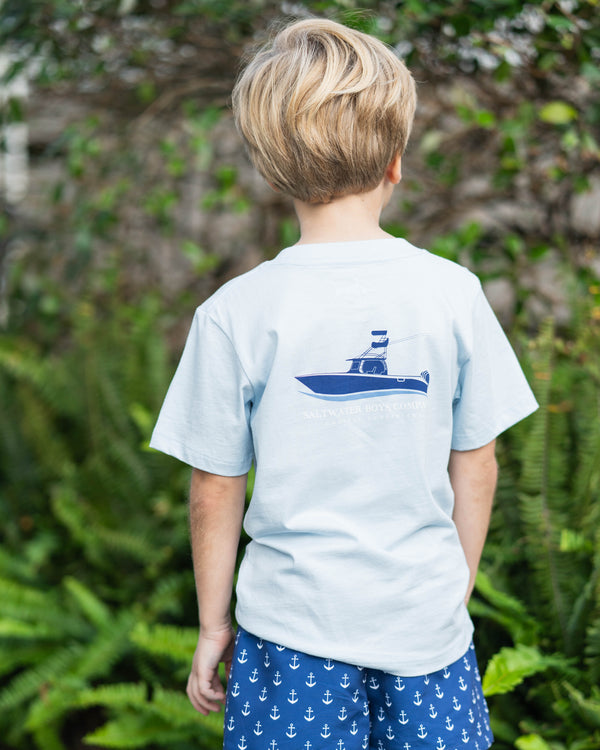 Offshore Boat SS Graphic Tee- Light Blue