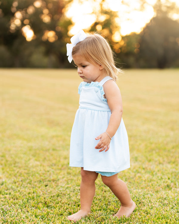 Lucy Bloomer Set- Light Blue Stripe