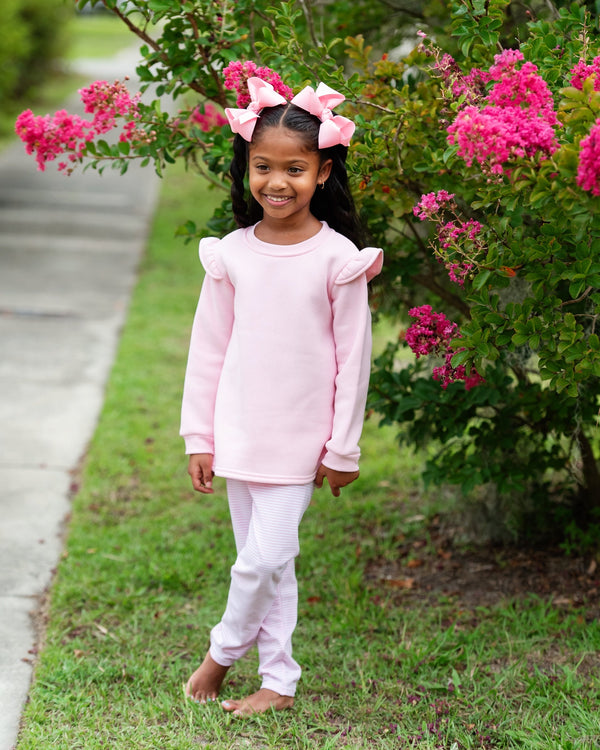 Ruffle Sweatshirt- Light Pink