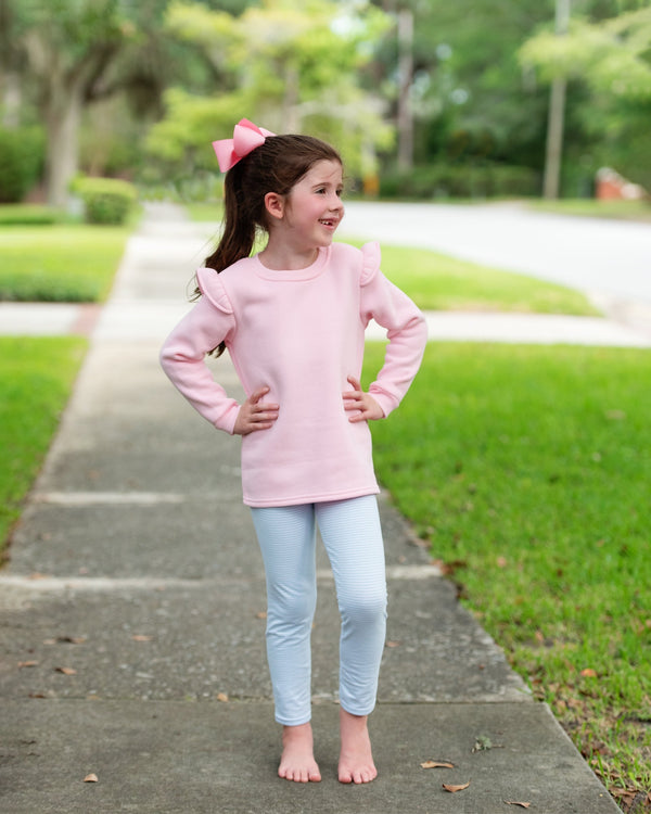 Ruffle Sweatshirt- Light Pink