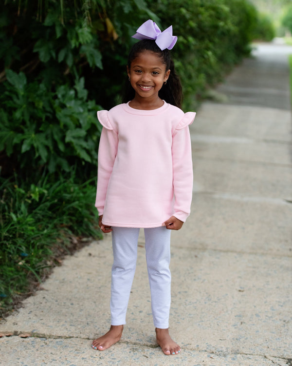 Ruffle Sweatshirt- Light Pink