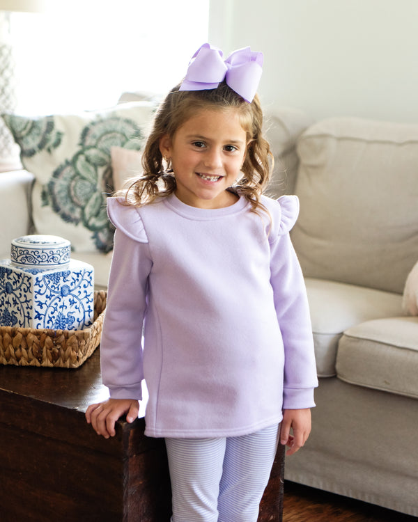 Ruffle Sweatshirt- Lavender