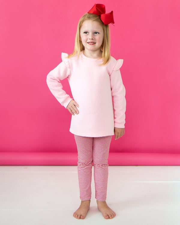 Ruffle Sweatshirt- Light Pink