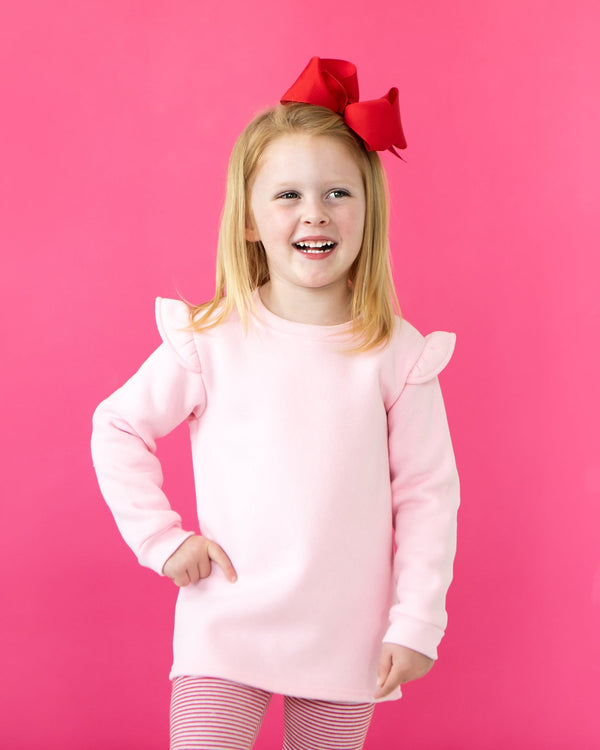 Ruffle Sweatshirt- Light Pink