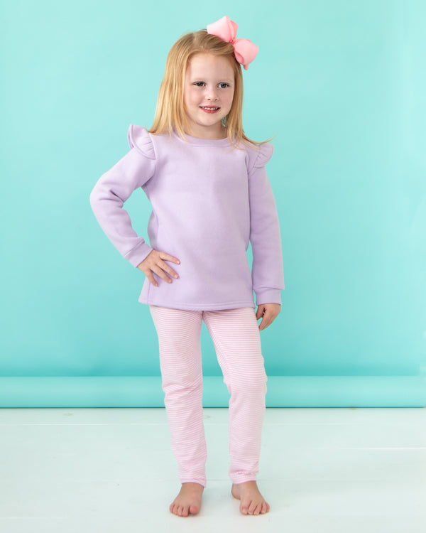 Ruffle Sweatshirt- Lavender