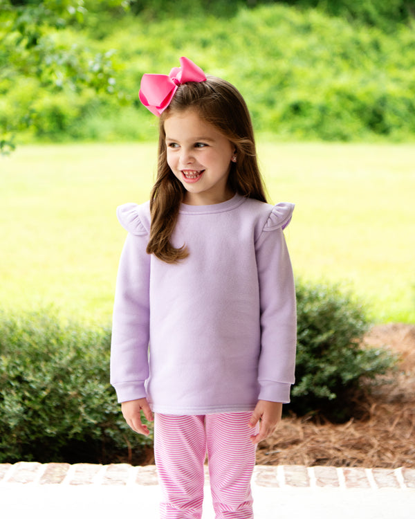 Ruffle Sweatshirt- Lavender