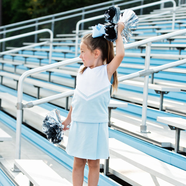 Cheer Uniform Skort Set- Light Blue/White