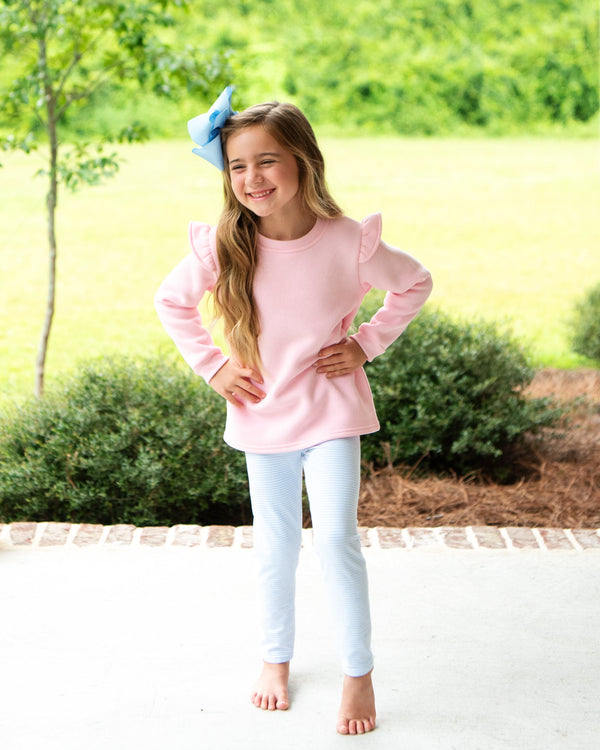 Ruffle Sweatshirt- Light Pink