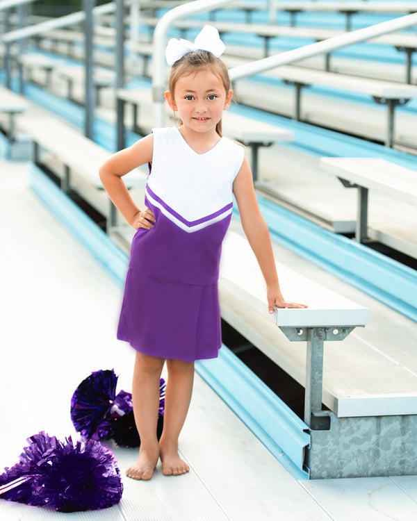 Cheer Uniform Skort Set- Purple/White